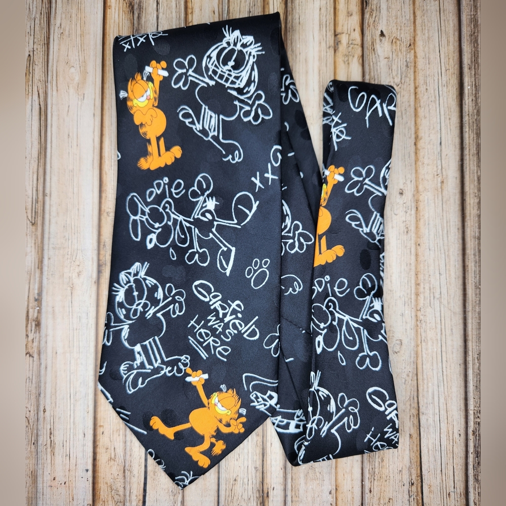 Vintage Men’s Tie All Over Garfield‎ Chalkboard Odie